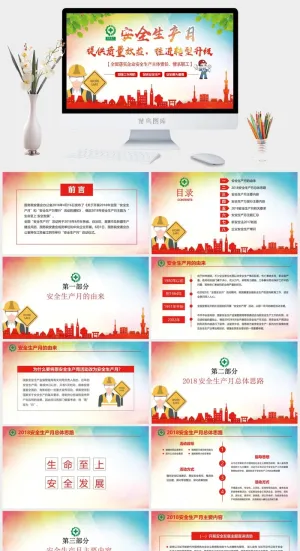 安全生产PPT模板预览图