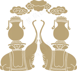 中国风传统吉祥寓意图案古代喜庆祥瑞纹样纹饰PNG免抠