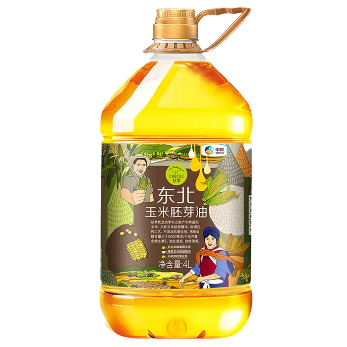 中粮初萃玉米油4升超市商品白底图免抠实物摄影png格式图片透明底