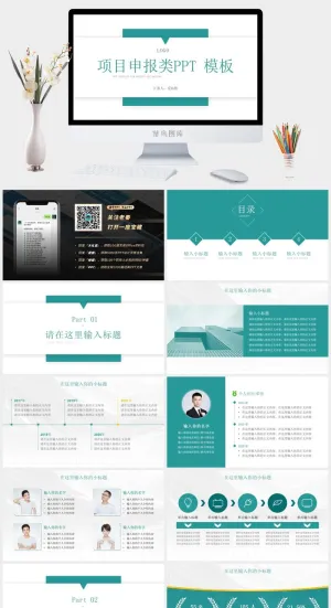 简约实用项目申报类ppt模板预览图