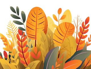 秋季黄色树叶灌木丛免抠