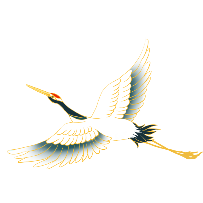 中国风古典中式国潮风手绘飞鹤图案仙鹤装饰素材PNG免抠插画元素