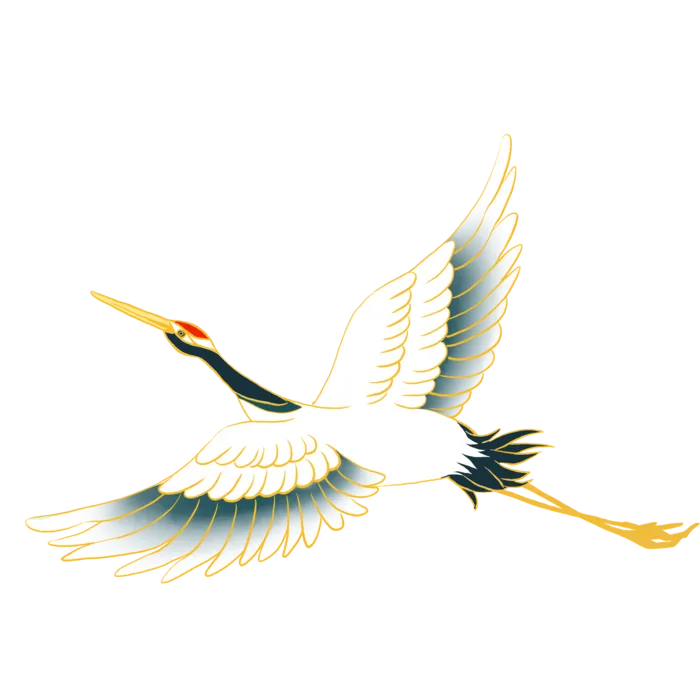 中国风古典中式国潮风手绘飞鹤图案仙鹤装饰素材PNG免抠插画元素