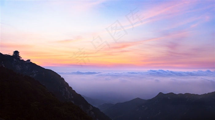 山东沂蒙山云海朝霞