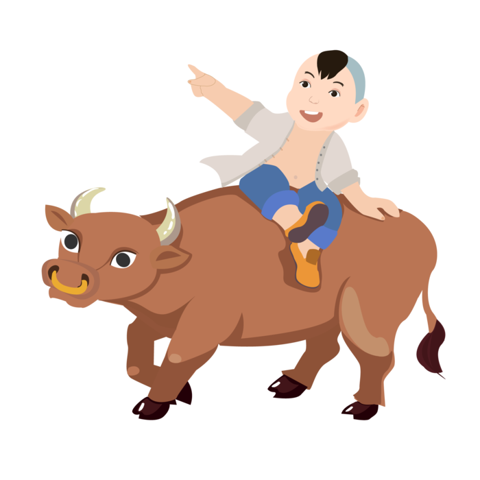 清明清明节卡通牧童指路