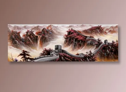 中国风万里长城山水花鸟客厅卧室酒店玄关画装饰画高清背景图 中国风万里长城山水花鸟客厅卧室酒店玄关画装饰画高清背景图