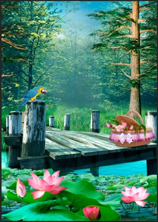 荷花小湖林木玄关