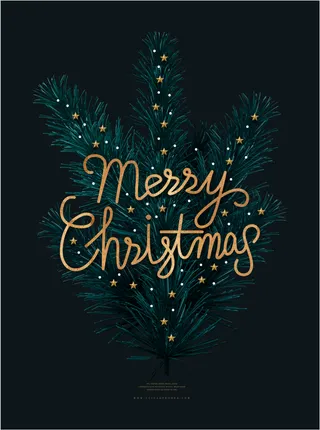 简约深色圣诞节海报