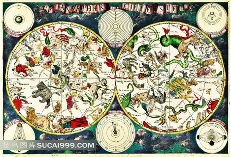 星座地图高清图片素材