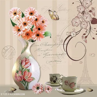 欧式花朵装饰画