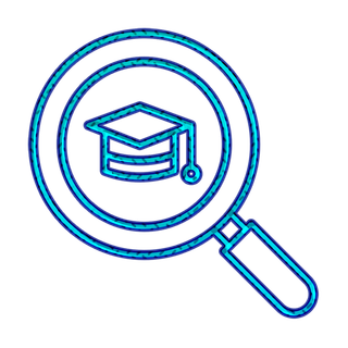 少儿兴趣班放大镜蓝色博士帽