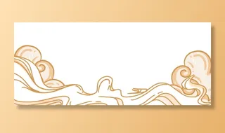 中国风国潮祥云插画手绘云彩图案海报云层装饰背景PSD设计素材