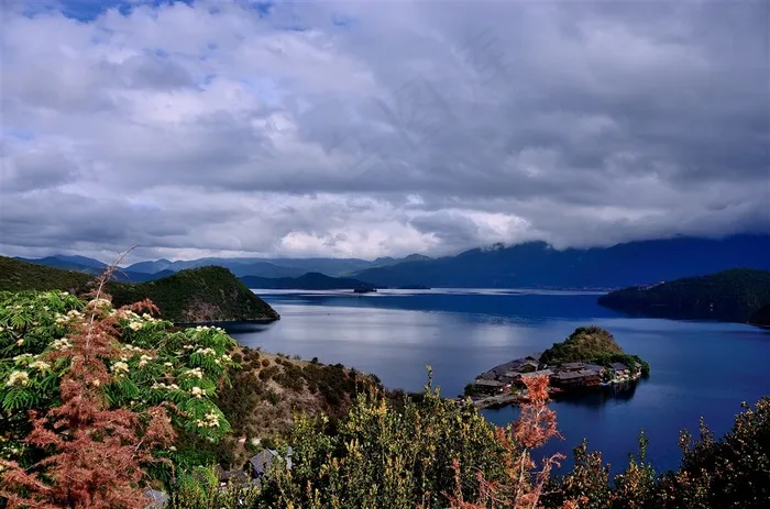 云南泸沽湖风景素材图片