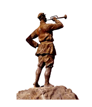 抗日吹喇叭党建雕塑