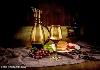 葡萄红酒西餐图片素材