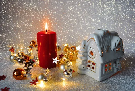 圣诞平安夜蜡烛光图片