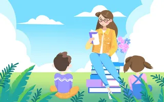 讲课老师教师节插画背景