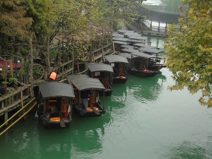 浙江桐乡乌镇烟雨风景素材大图