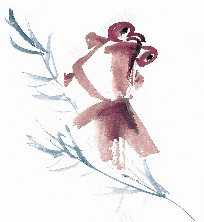 国画鱼虾蟹龟艺术绘画素材