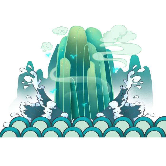 国潮仙鹤插画免扣素材设计素材