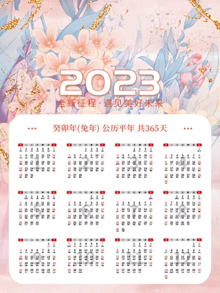 全新征程兔年挂历psd素材