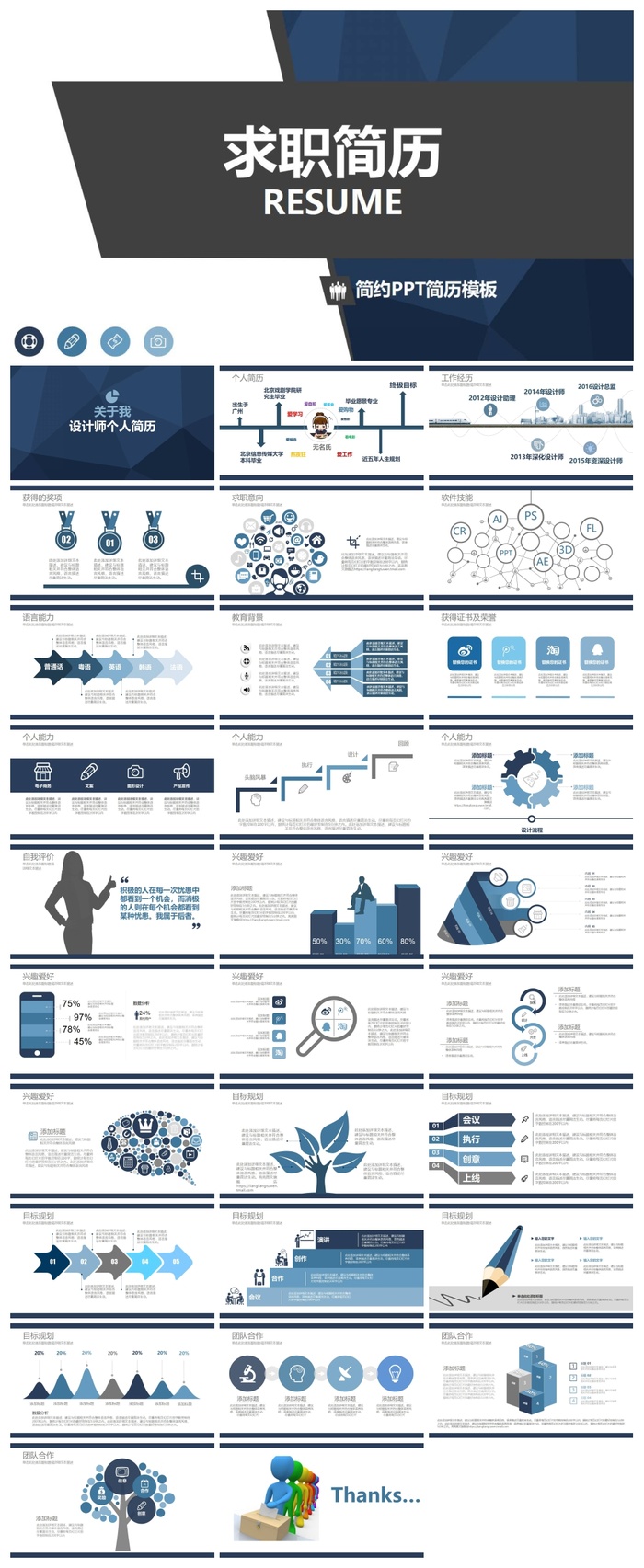 简历求职竞聘精美ppt模板 