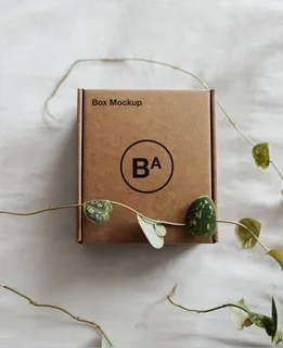 垂直画幅牛皮纸盒包装设计样机Craft Paper Box 垂直画幅牛皮纸盒包装设计样机Craft Paper Box