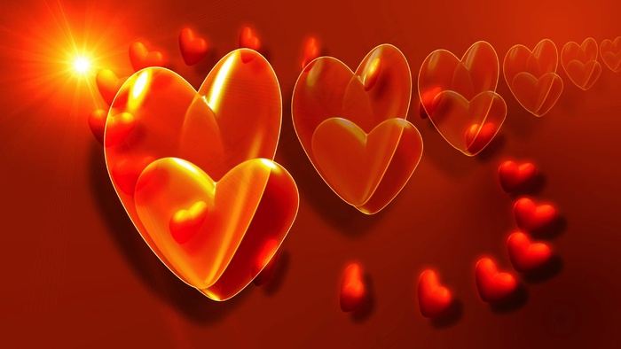创意红色心形背景图片