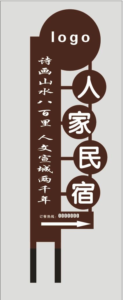 饭店标识标牌 旅游景区标识 导视牌cdr矢量模版下载