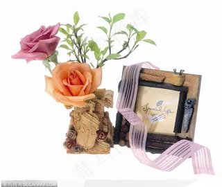 花饰小品-相框与玫瑰花