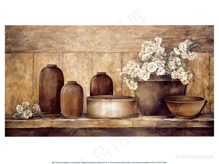 静物瓶子花卉油画装饰画