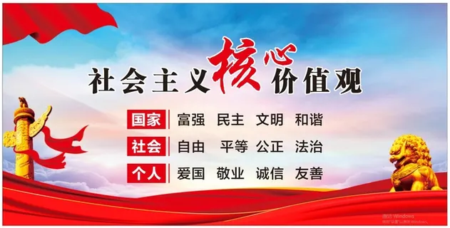  价值观展板 社会核心 讲文明 树新风 图解价值观