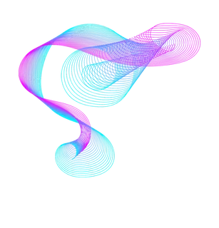 蓝紫色波纹渐变线条科技电商免抠png