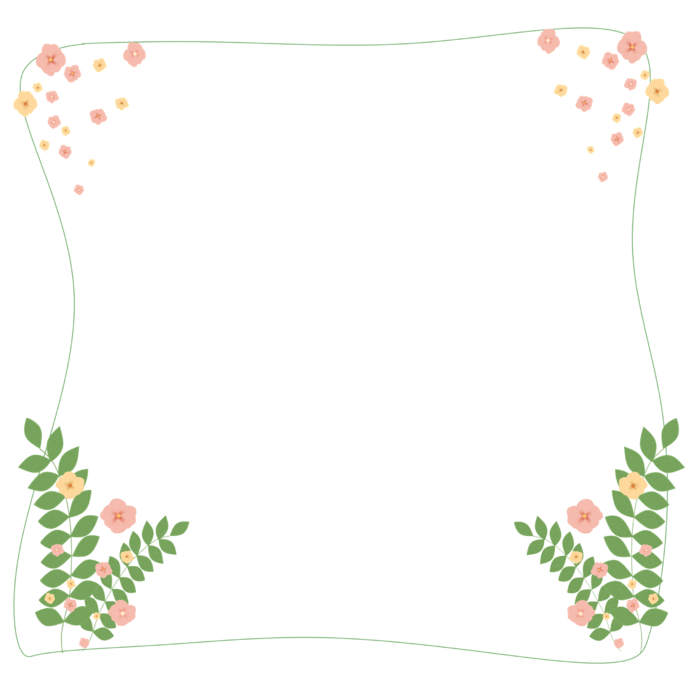 粉花与叶边框