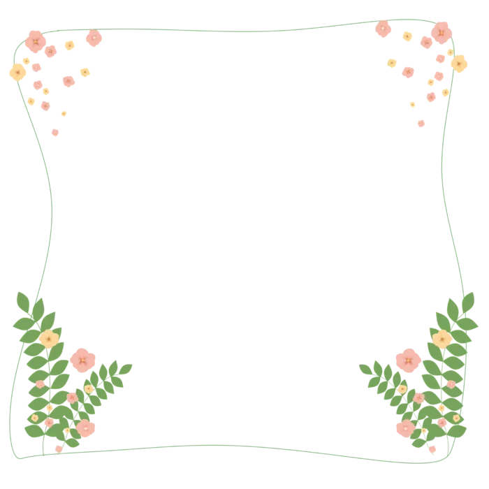 粉花与叶边框