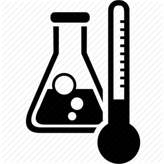 温度计锥形烧杯黑白卡通少儿兴趣班