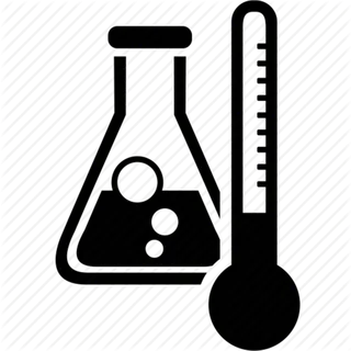 温度计锥形烧杯黑白卡通少儿兴趣班