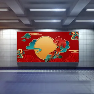 中国风国潮展板背景psd分层模板