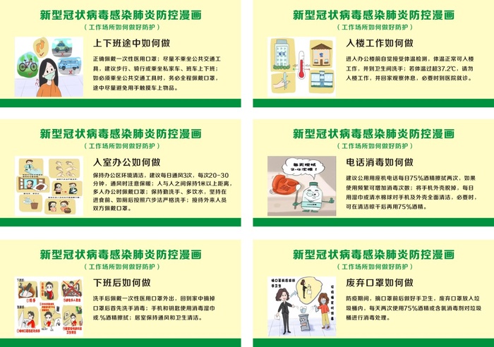 新型冠状病毒感染肺炎防控漫画cdr矢量模版下载