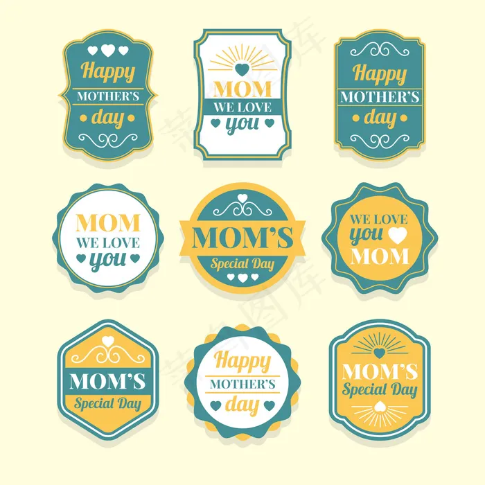 母亲节节日快乐 ai矢量模版下载