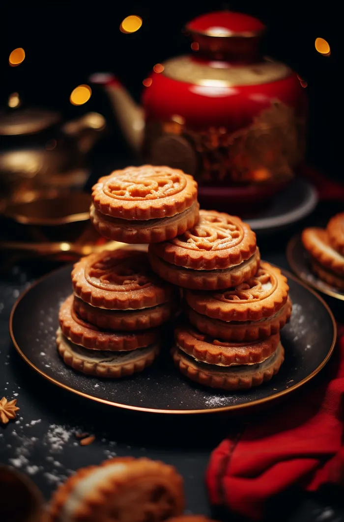 中式饼干托盘美食糕点摄影图(2688x4080)