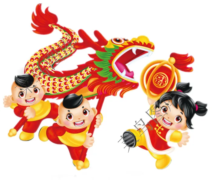 舞龙高清图ai矢量模版下载