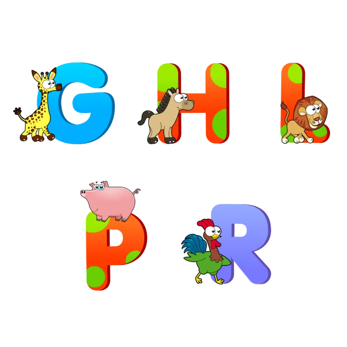 GHLPR卡通动物字母