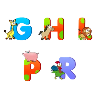 GHLPR卡通动物字母