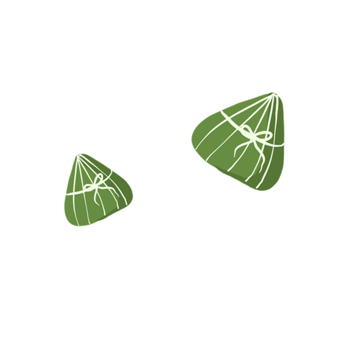 绿色手绘卡通端午节粽子免扣素材