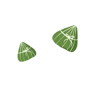 绿色手绘卡通端午节粽子免扣素材