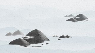 山水石头水墨画