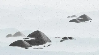 山水石头水墨画