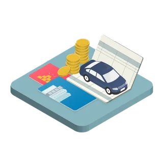 存款存折投资车贷房贷金融插画