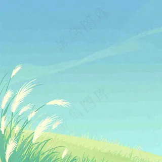 春天卡通手绘花草儿童节踏青春游